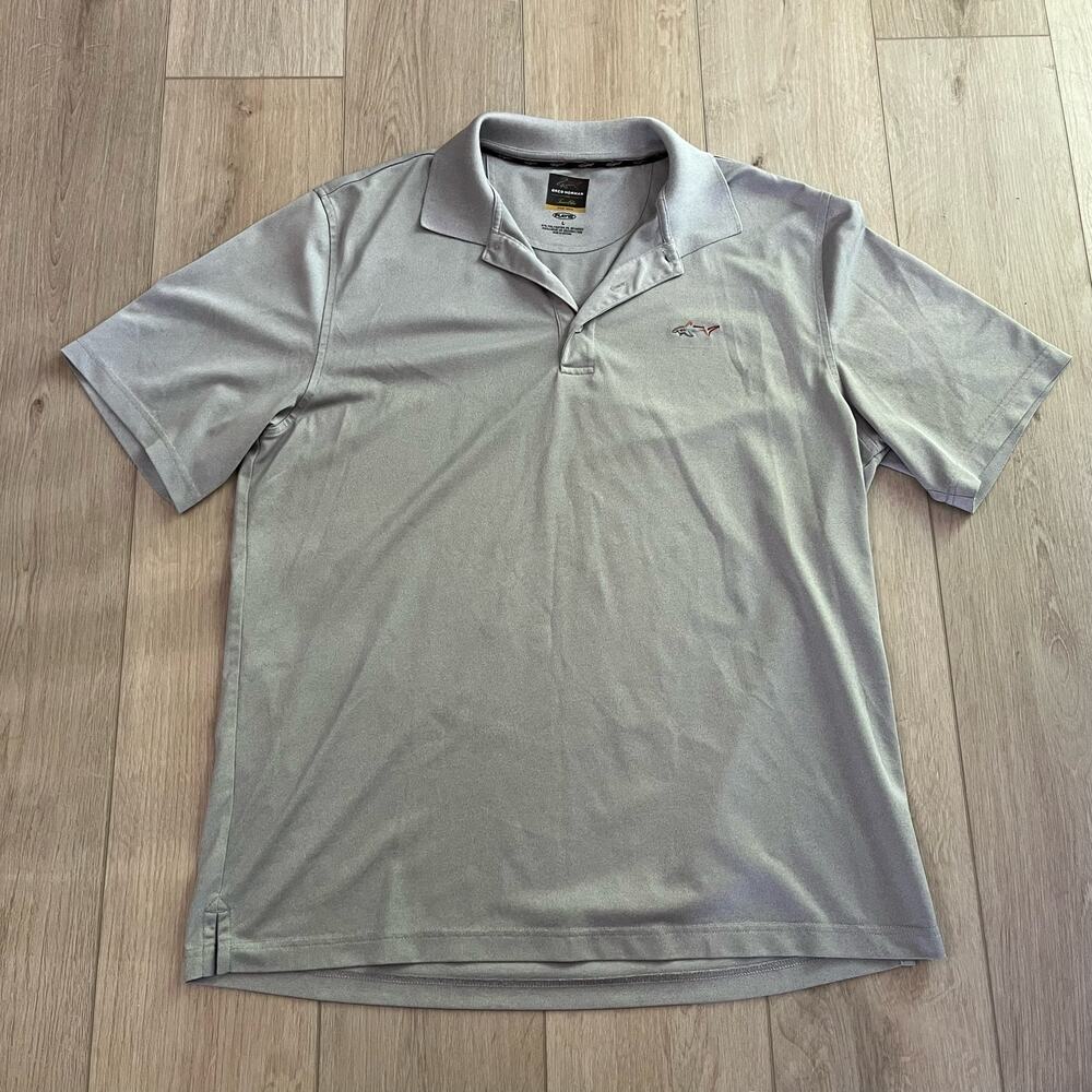 Greg Norman Men's Gray Polo Golf Shirt Size L